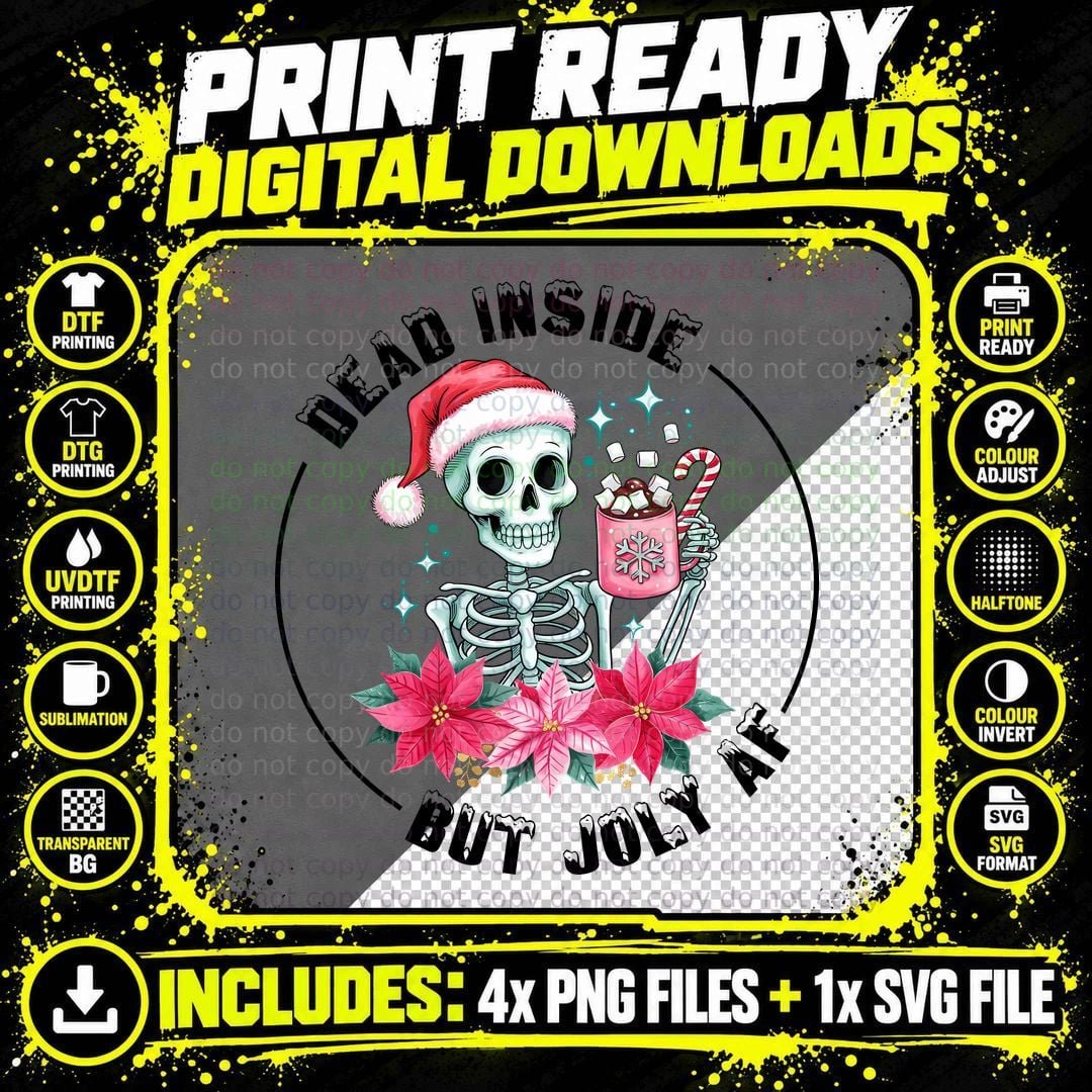 Sorta Merry Sorta Scary Christmas T-Shirt, Funny Xmas Tee Png SVG Digital Bundle