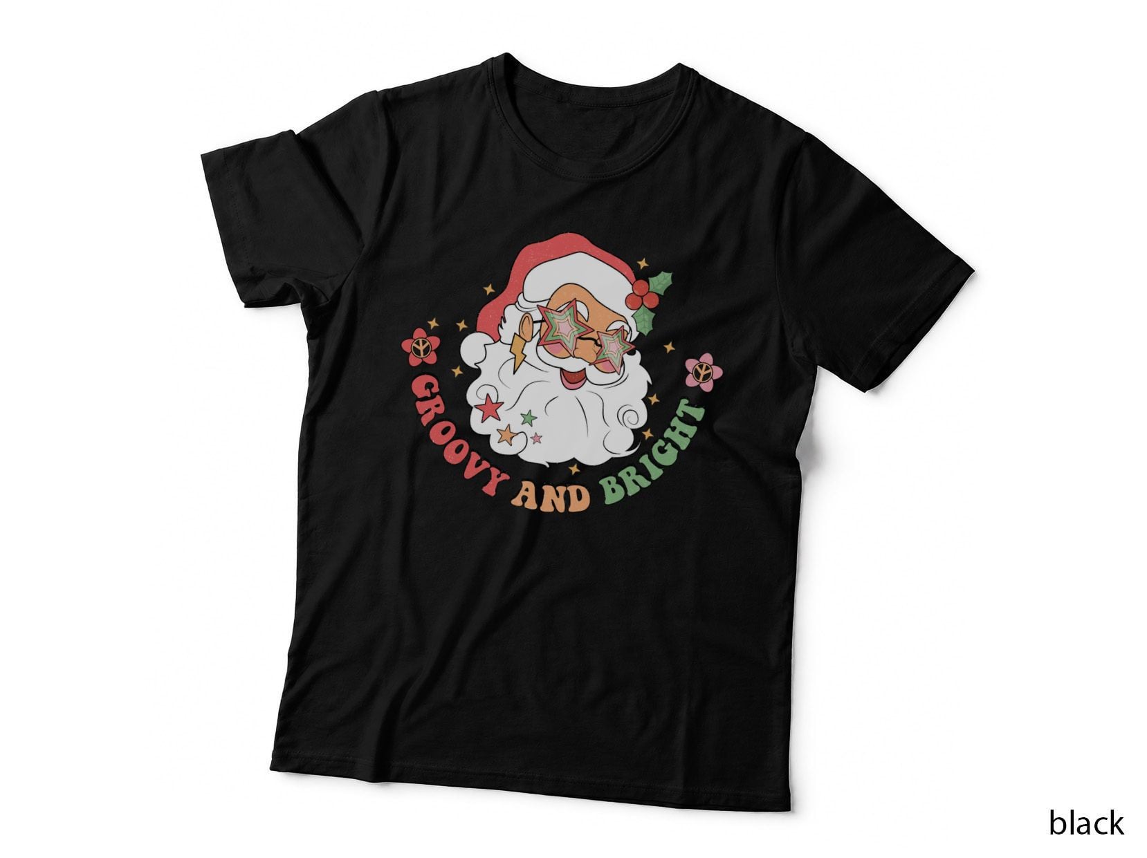 Sparkling Disco Bow Christmas T-Shirt, Christmas Graphic Tee