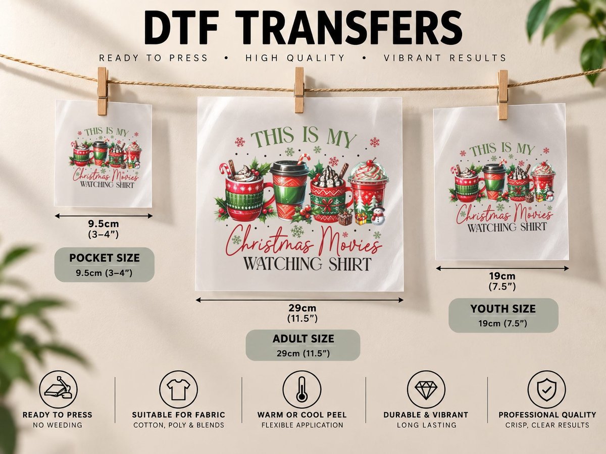 This Is My Christmas Movies Christmas, Funny Xmas DTF Transfer Iron On