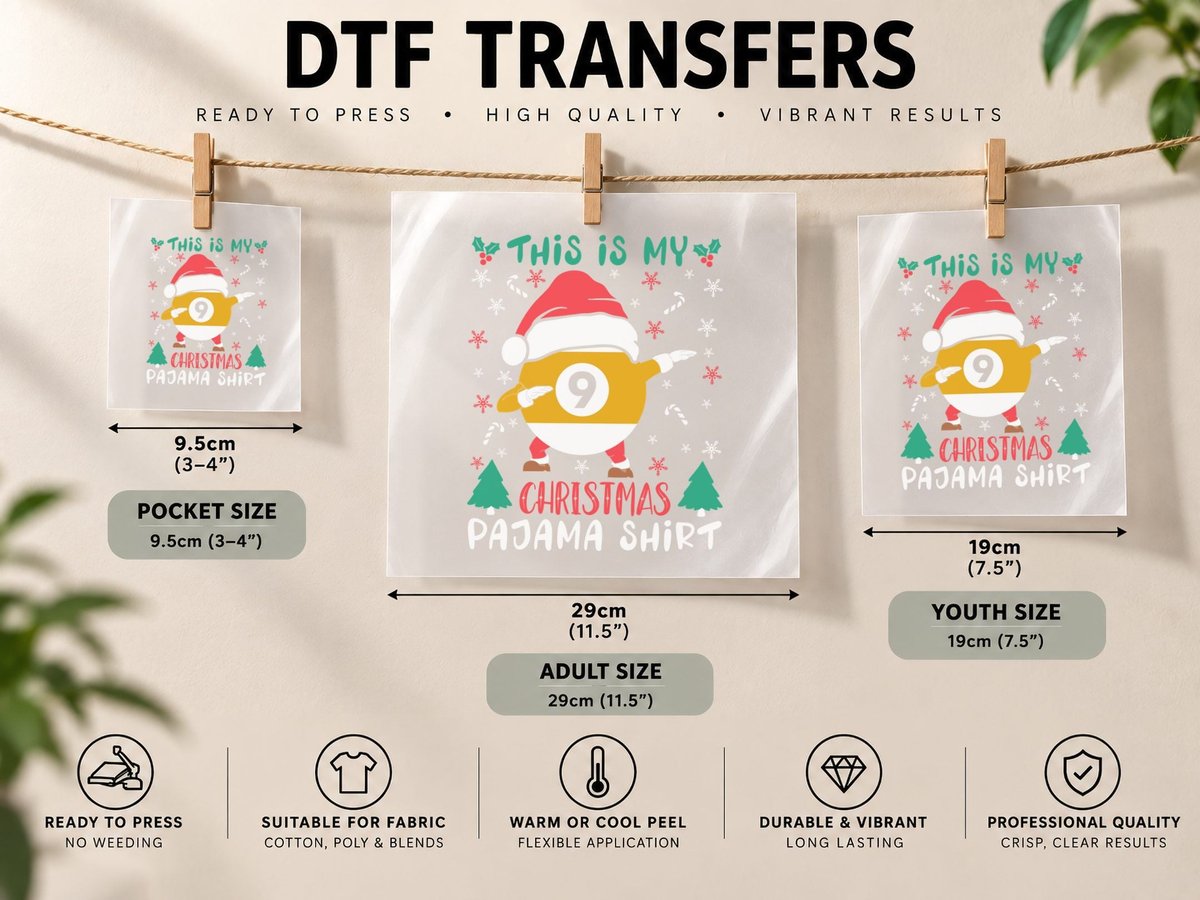 This Is My Christmas Pajama Billiards DTF Transfer Iron On