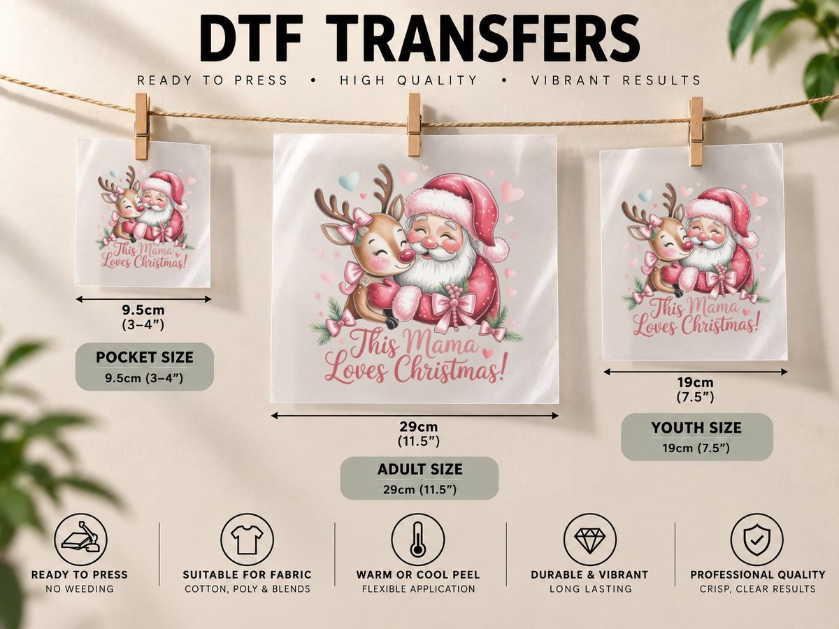 This Mama Loves Christmas! Christmas, Funny Xmas, Ugly DTF Transfer Iron On
