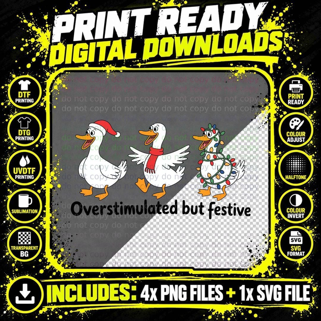 Three Ducks Caroling Christmas T-Shirt Png SVG Digital Bundle
