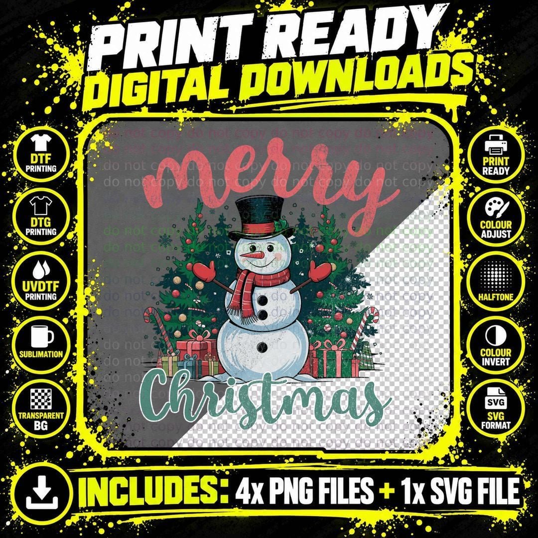 Three Raccoons Santa Presents Christmas T-Shirt Png SVG Digital Bundle