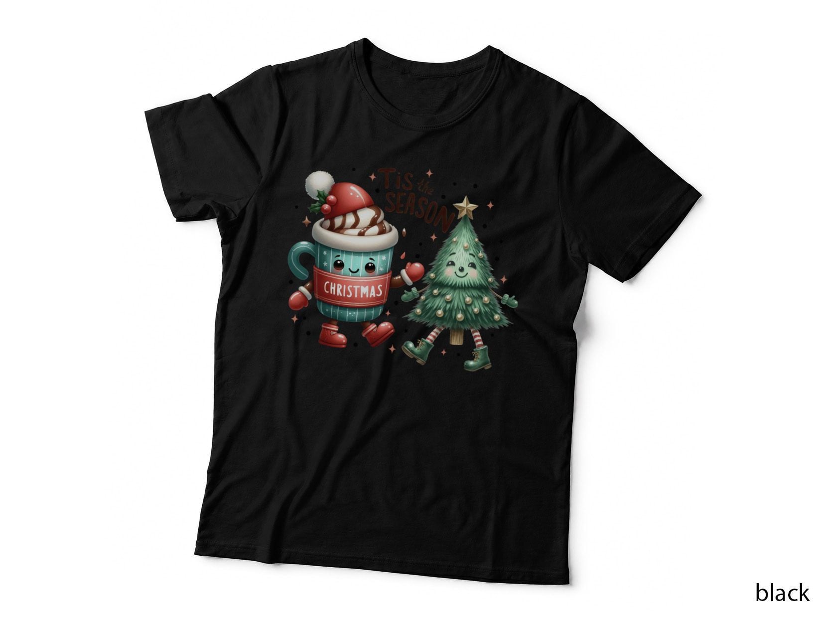 Tis the Season Christmas Art T-Shirt, Funny Xmas Tee, Xmas Humor Shirt