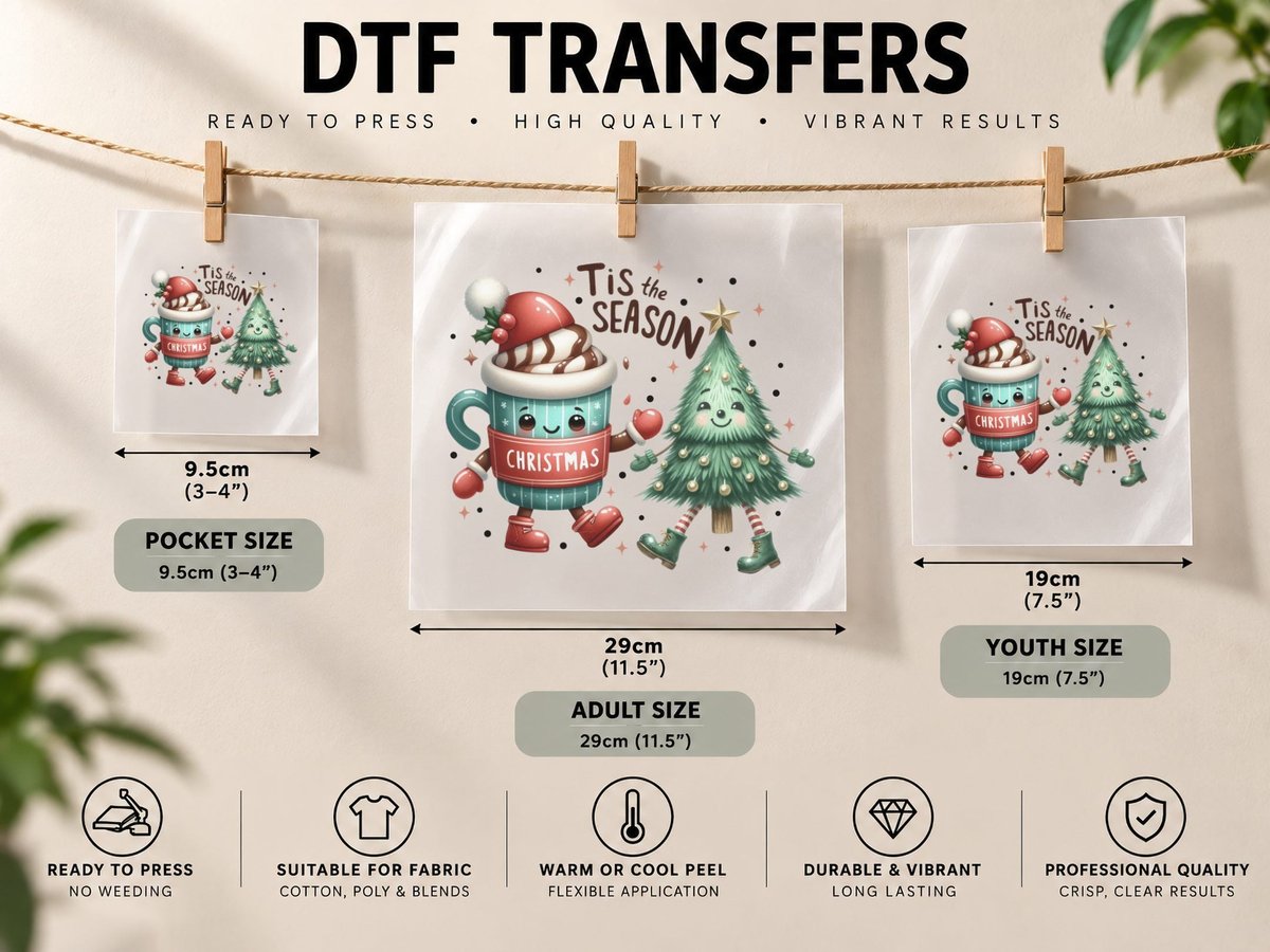 Tis the Season Christmas Art, Funny Xmas, Xmas Humor DTF Transfer Iron On