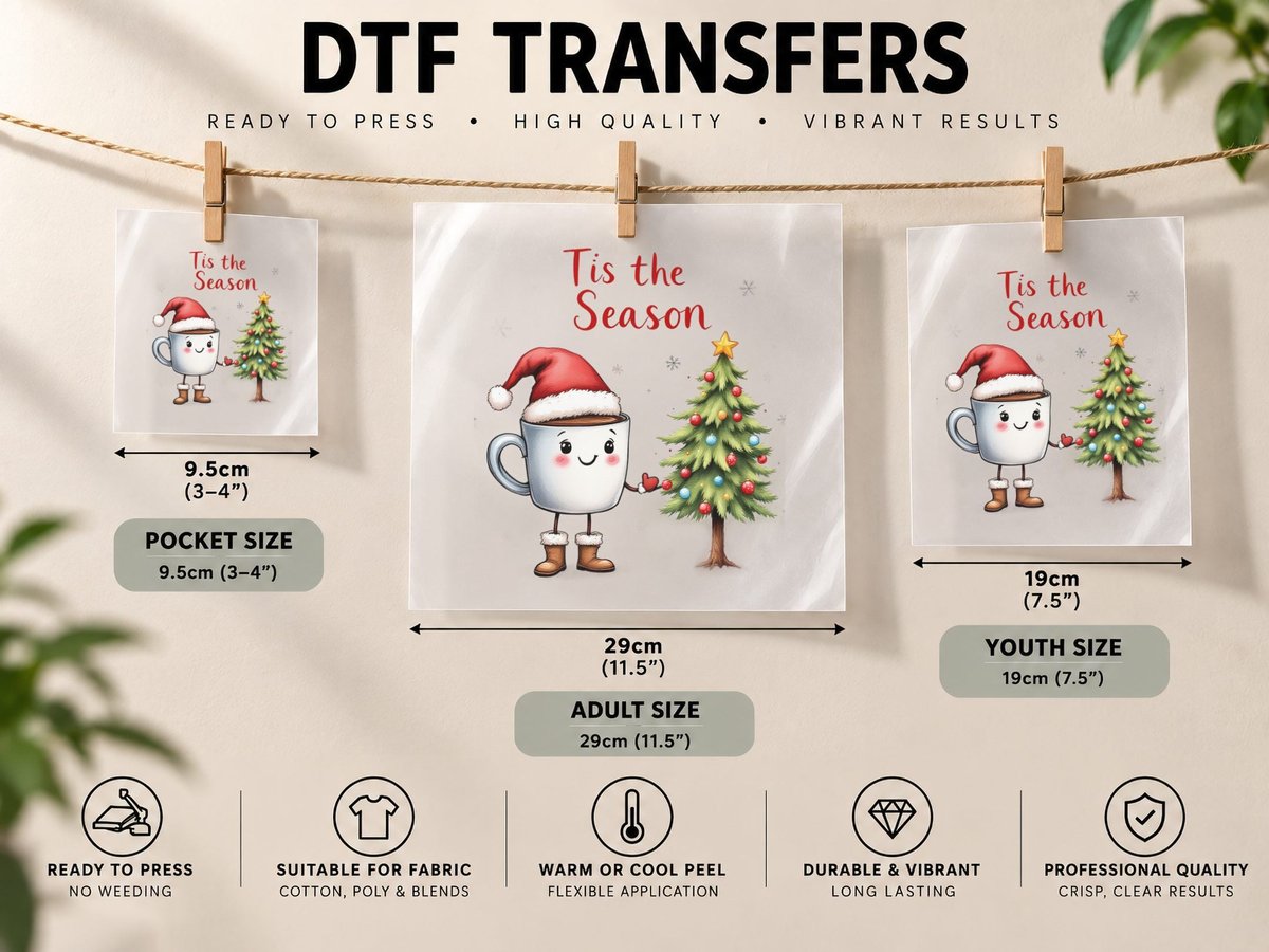 Tis the Season Christmas Design, Funny Xmas, Holiday Gift DTF Transfer Iron On