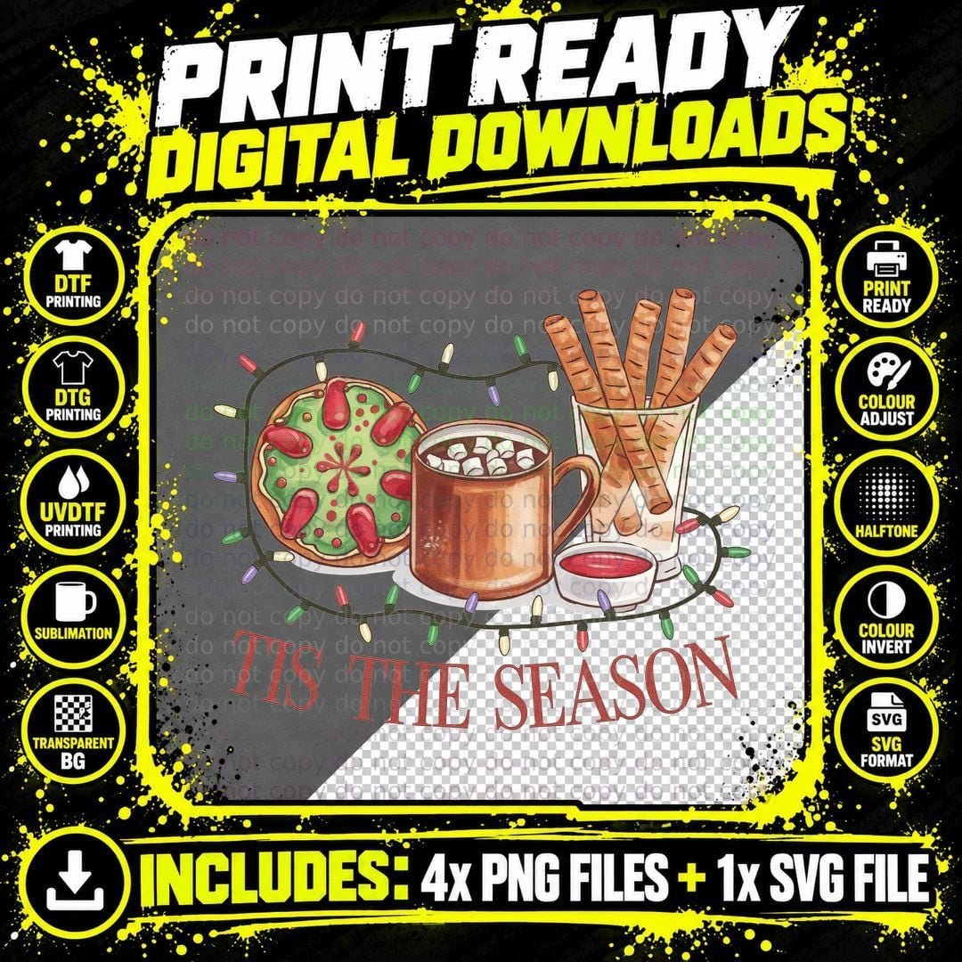 Tis the Season Christmas Design T-Shirt, Funny Xmas Tee Png SVG Digital Bundle