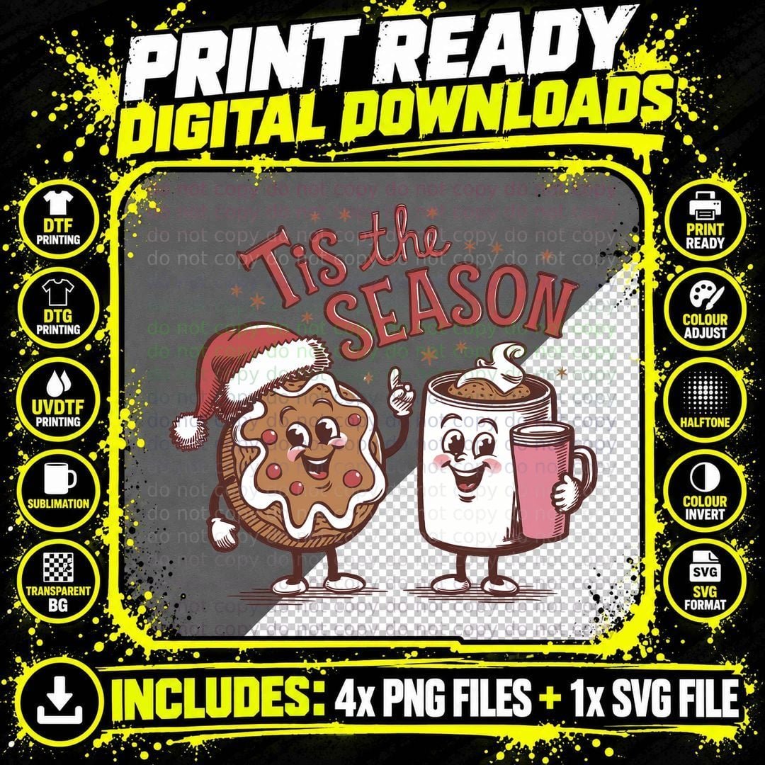Tis the Season Christmas T-Shirt, Funny Xmas Tee Png SVG Digital Bundle