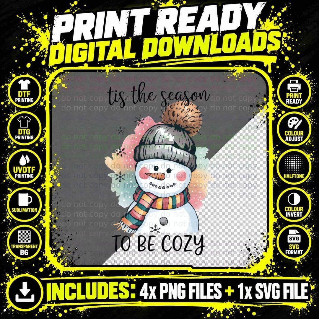 Tis the Season to Be Cozy Winter T-Shirt Png SVG Digital Bundle