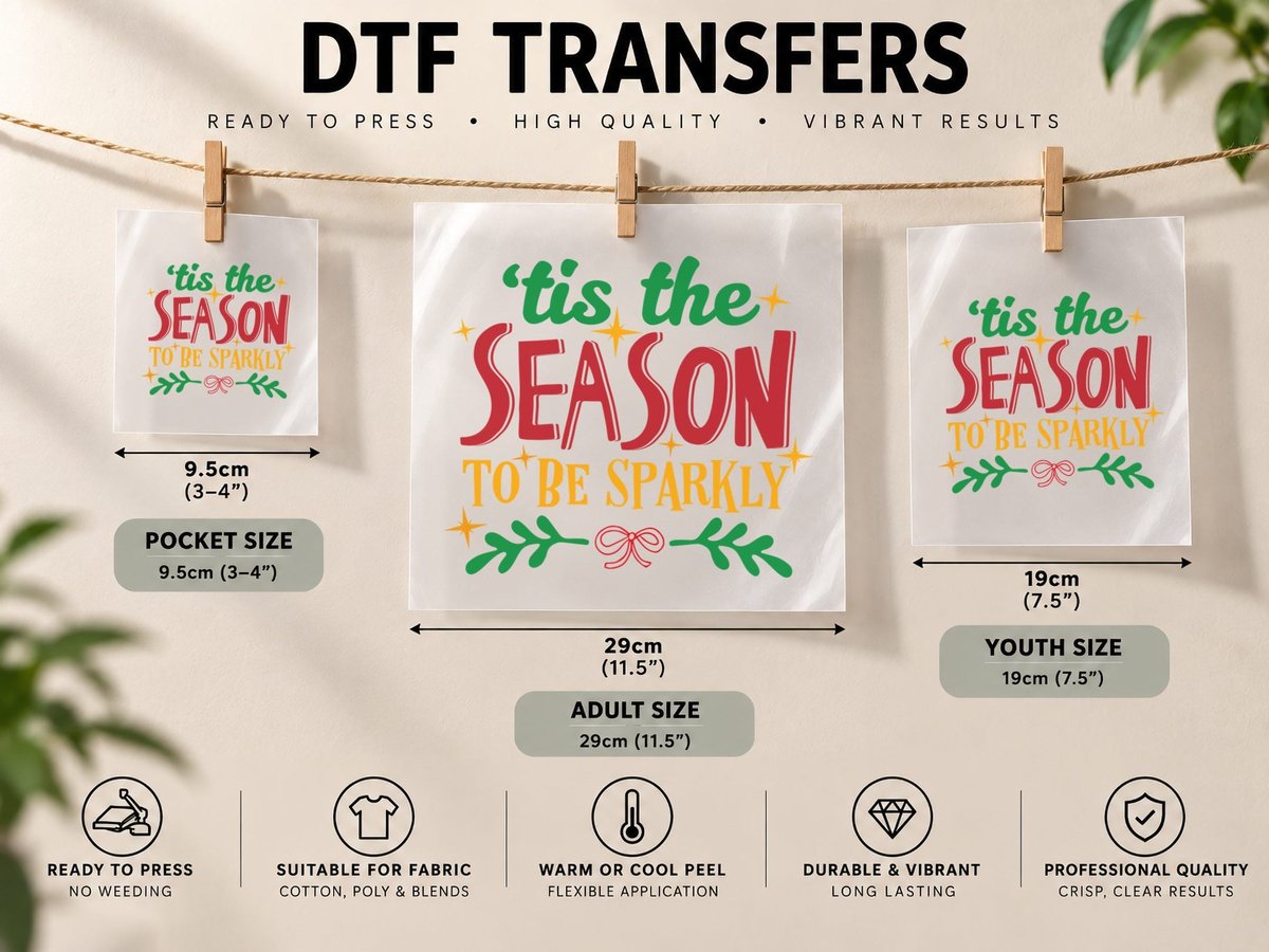 Tis the Season to Sparkle DTF Transfer Iron On