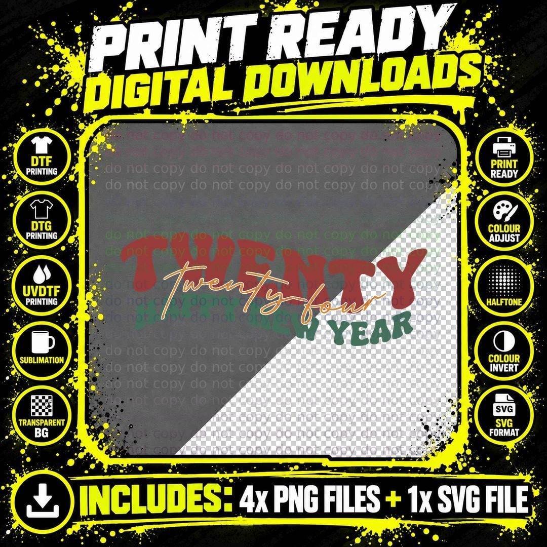 Twenty Happy New Year Happy New Year T-Shirt Png SVG Digital Bundle