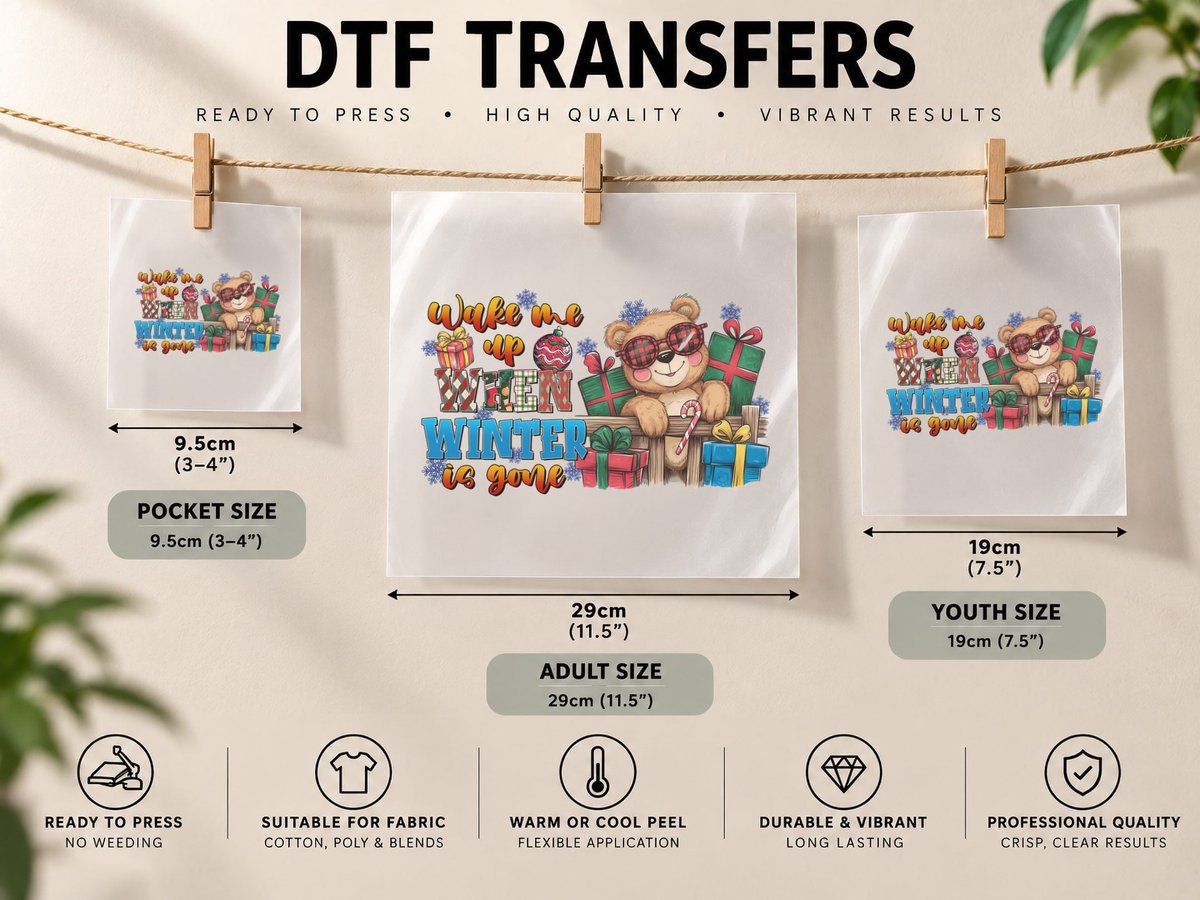 Wake Me up When Winter Is Gone Winter DTF Transfer Iron On