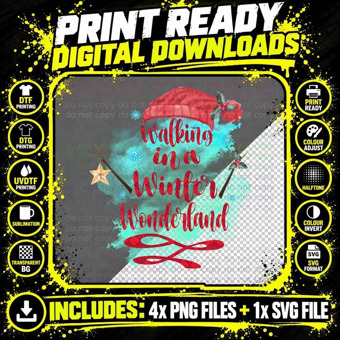 Walking in a Winter Wonderland Winter T-Shirt Png SVG Digital Bundle