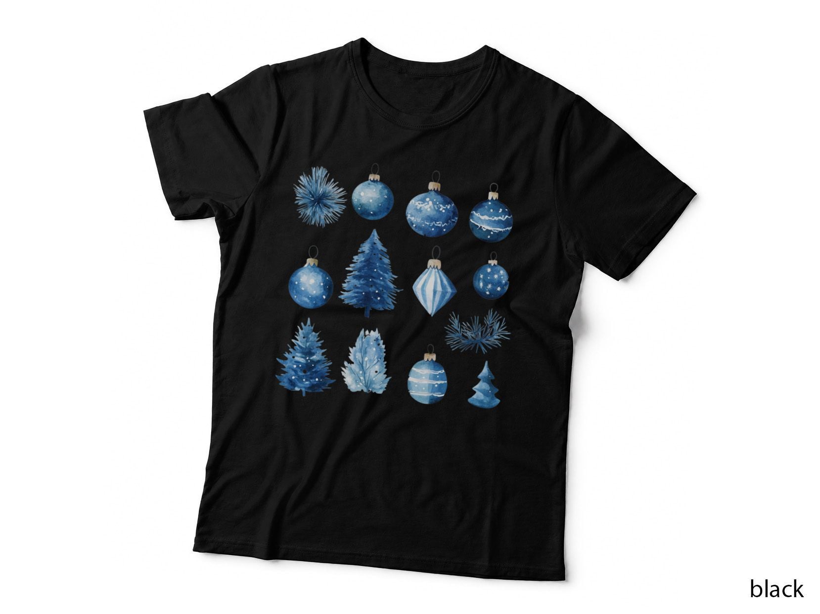 Winter Blue Christmas Ornaments Winter T-Shirt, Winter Graphic Tee