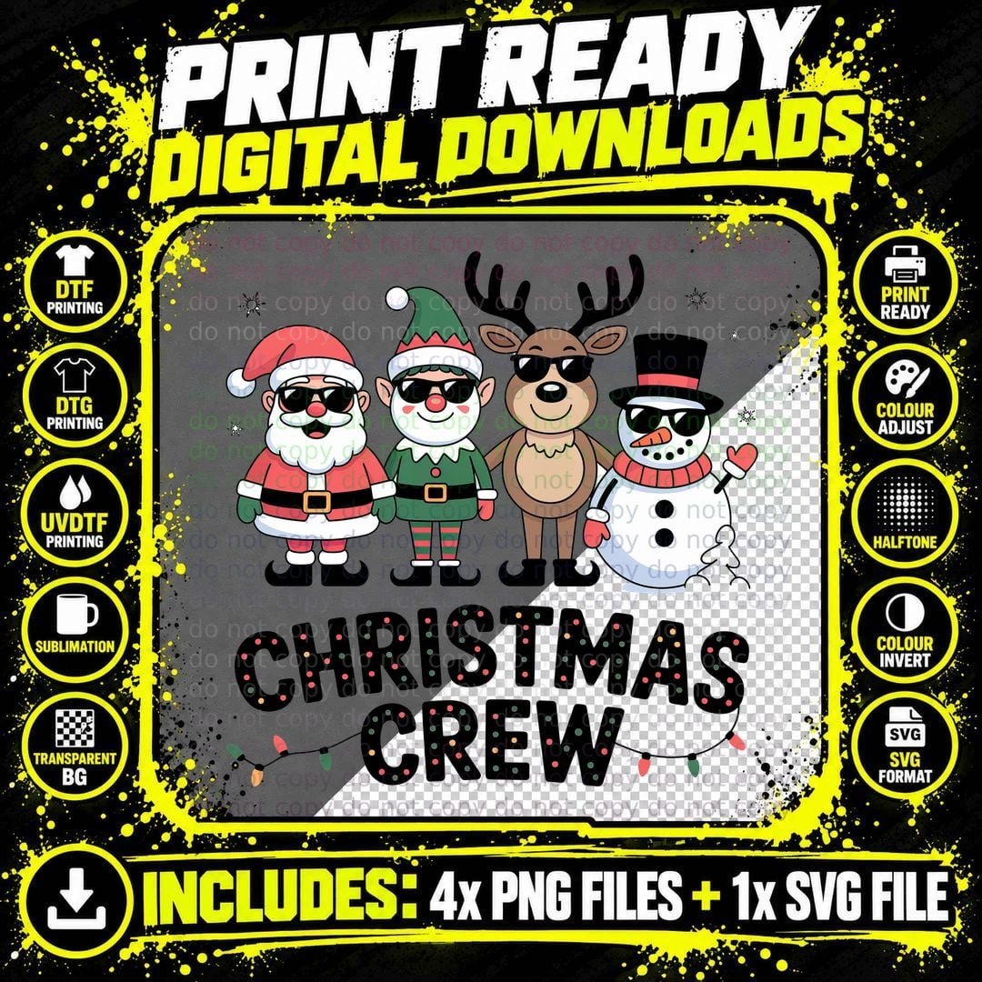 Winter Holiday Crew Design Christmas T-Shirt Png SVG Digital Bundle