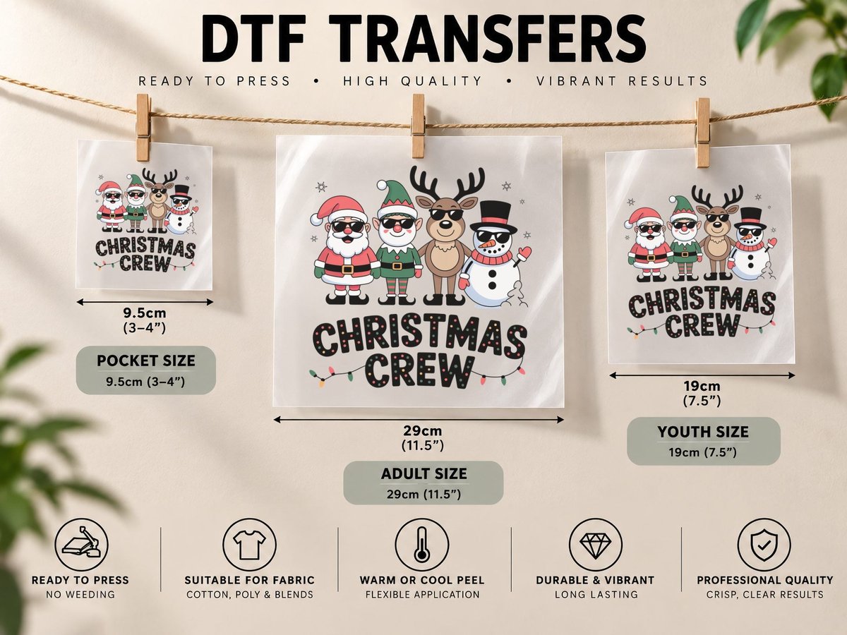 Winter Holiday Crew Design Christmas, Funny Xmas Graphic DTF Transfer Iron On