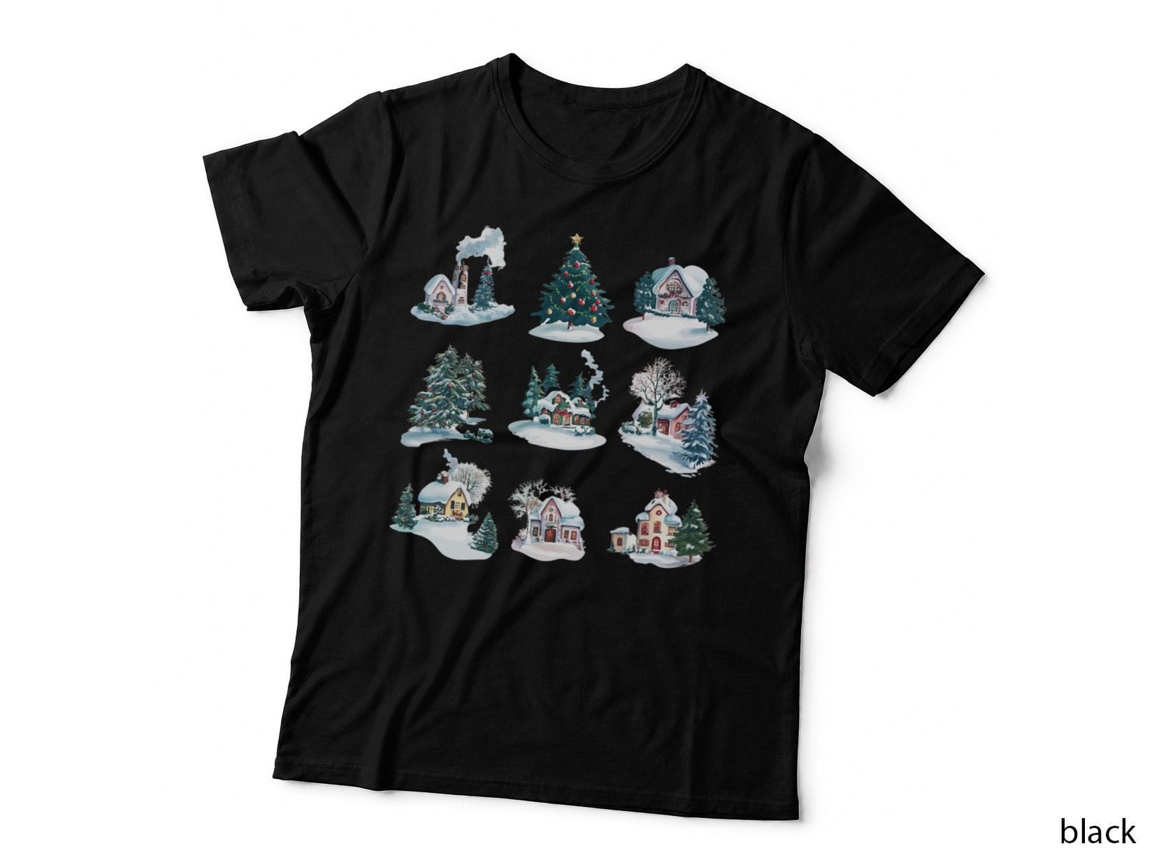 Winter Wonderland Christmas Scene Winter T-Shirt, Winter Graphic Tee