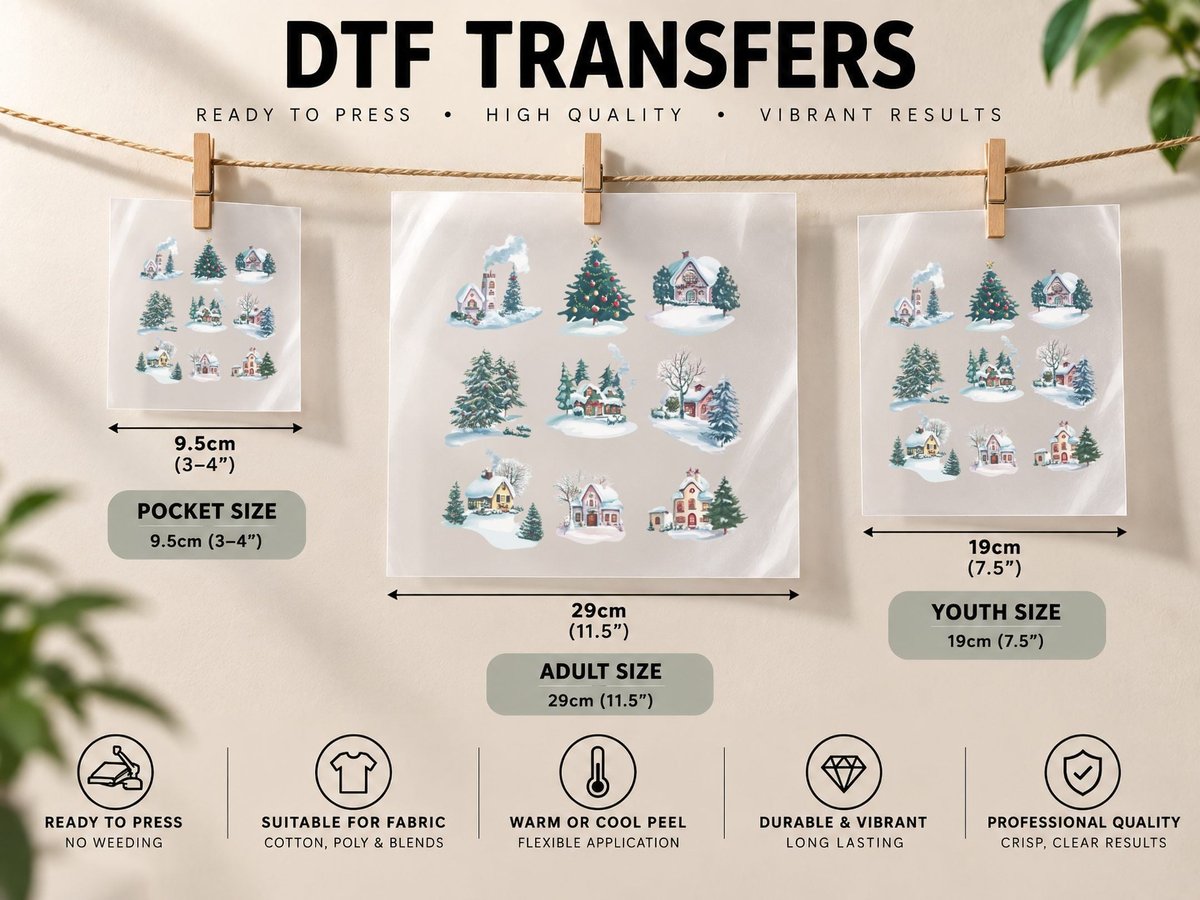 Winter Wonderland Christmas Scene Winter, Winter Graphic DTF Transfer Iron On