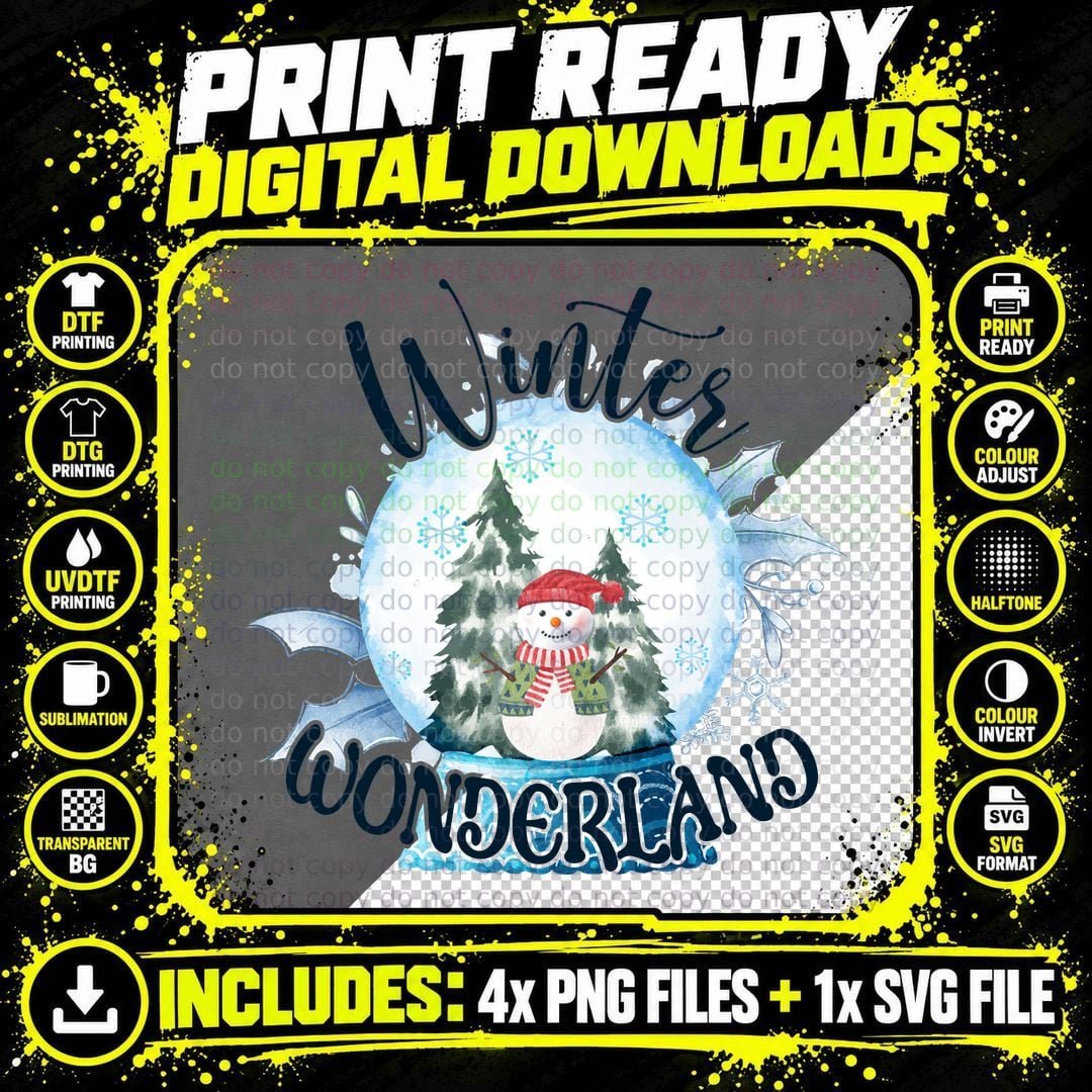 Winter Wonderland Winter T-Shirt, Snow Globe with Png SVG Digital Bundle