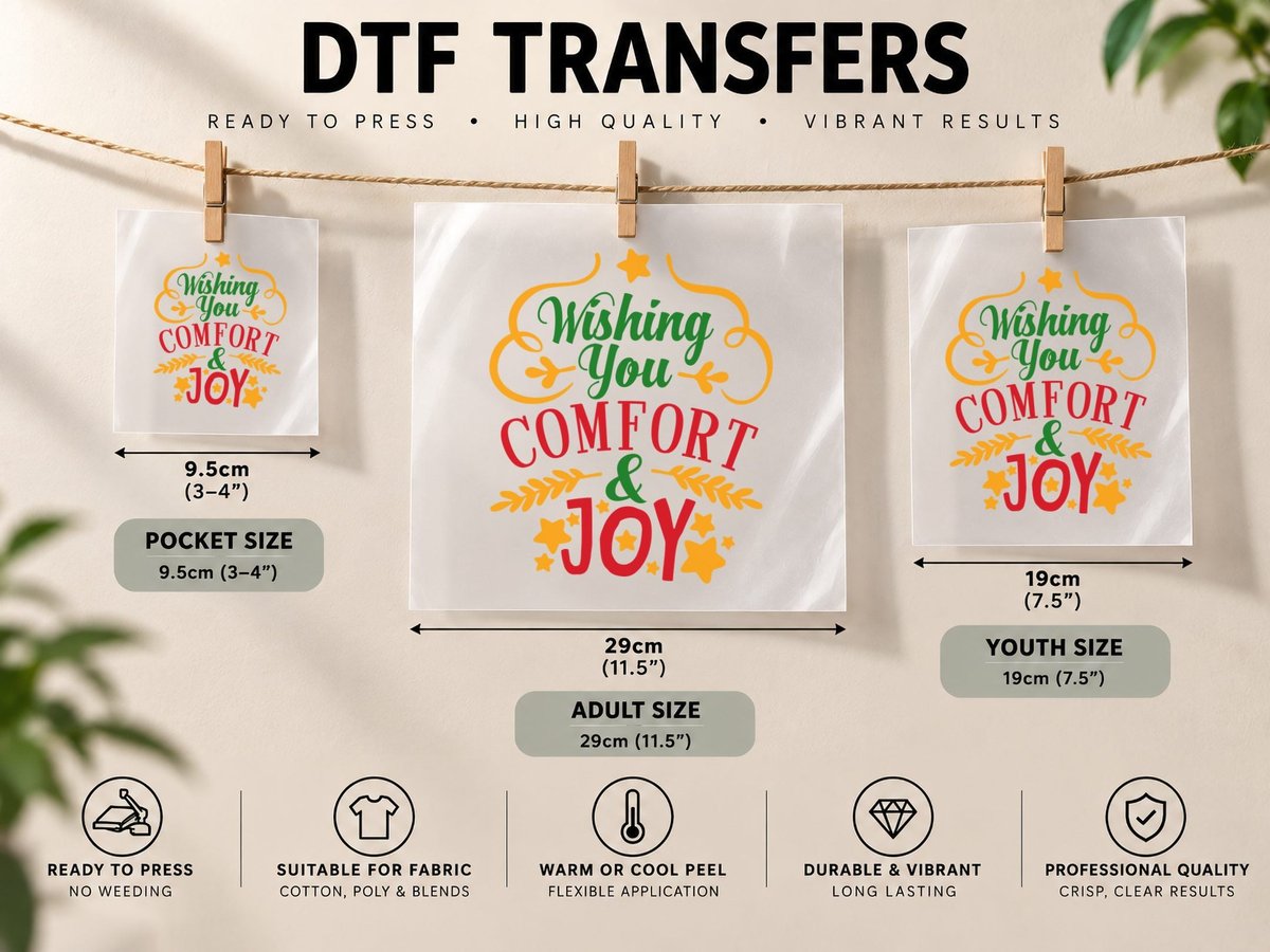 Wishing You Comfort Joy DTF Transfer Iron On