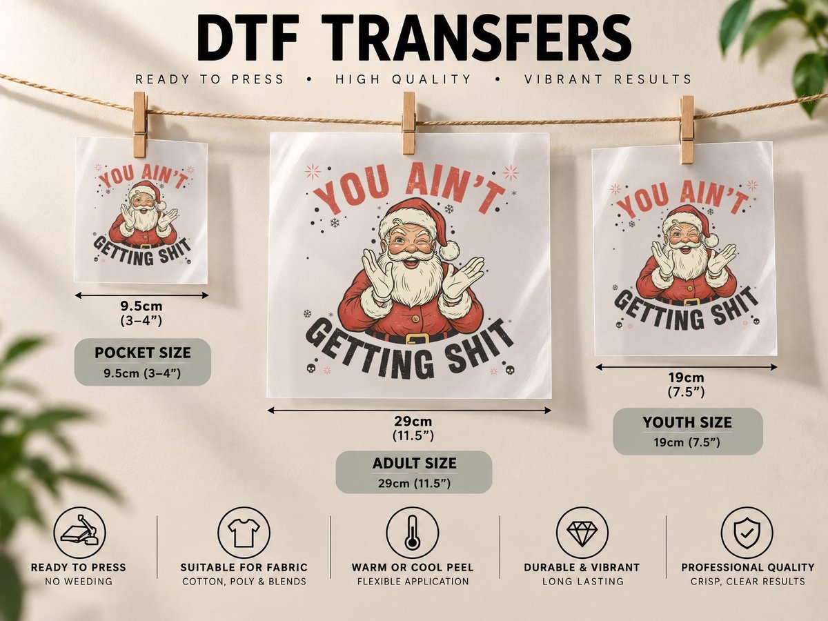 You Ain't Naughty Christmas, Funny Xmas DTF Transfer Iron On