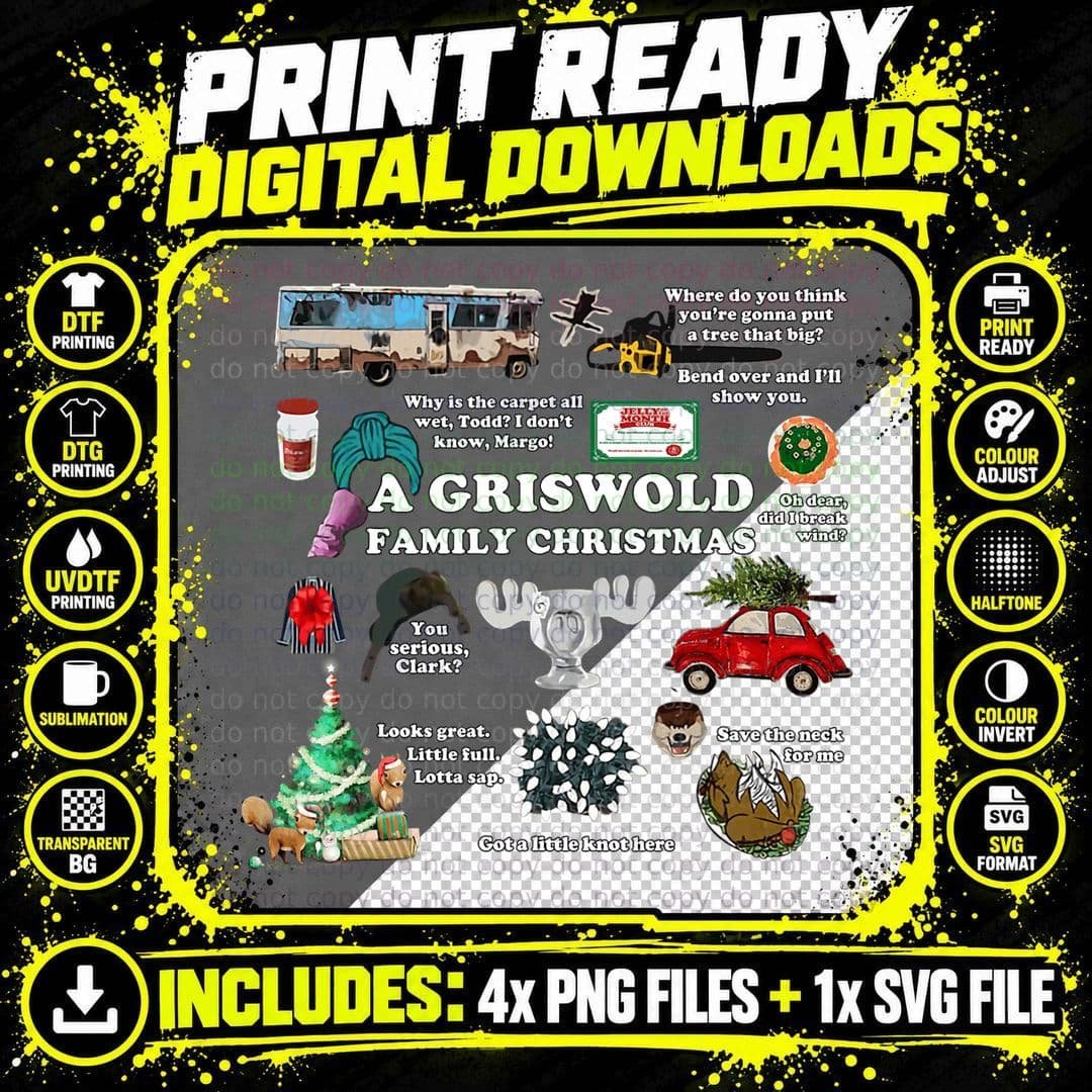 A Griswold Family Christmas Pajamas Holiday Xmas T-Shirt Png SVG Digital Bundle