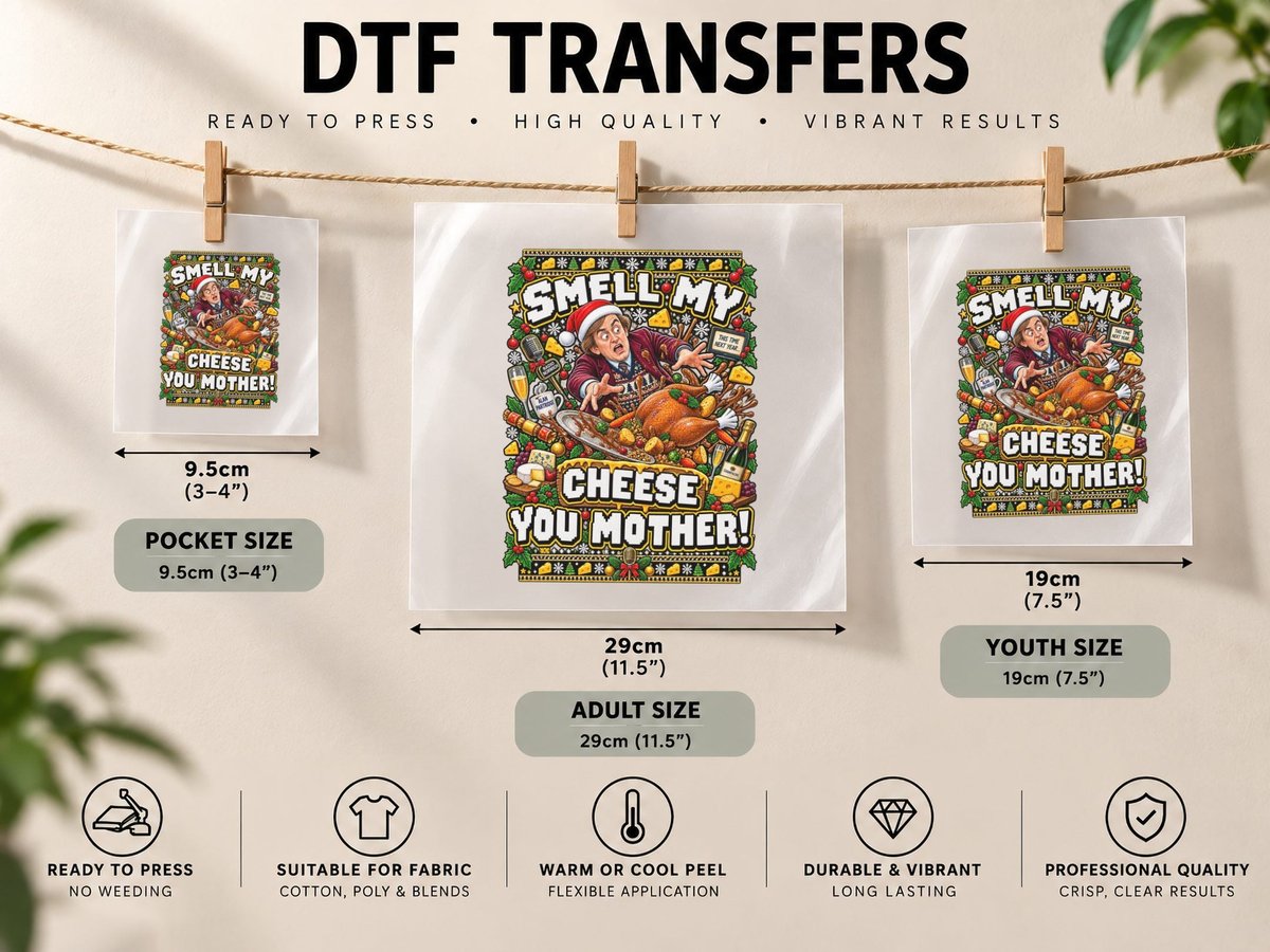 Alan Partridge Christmas British Comedy Cheese Quote Ugly DTF Transfer Iron On