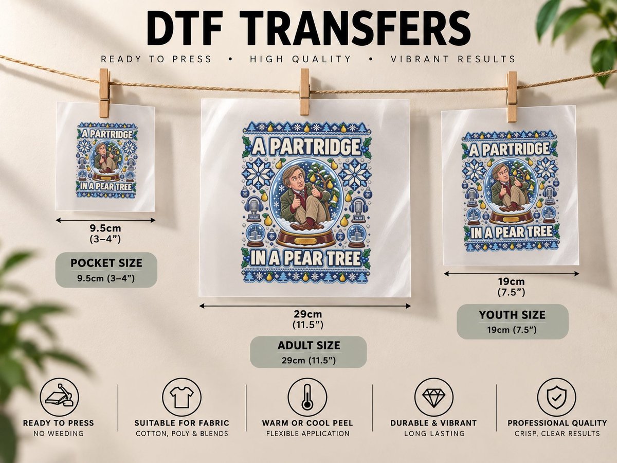 Alan Partridge Christmas Funny British TV Quote Ugly Retro DTF Transfer Iron On