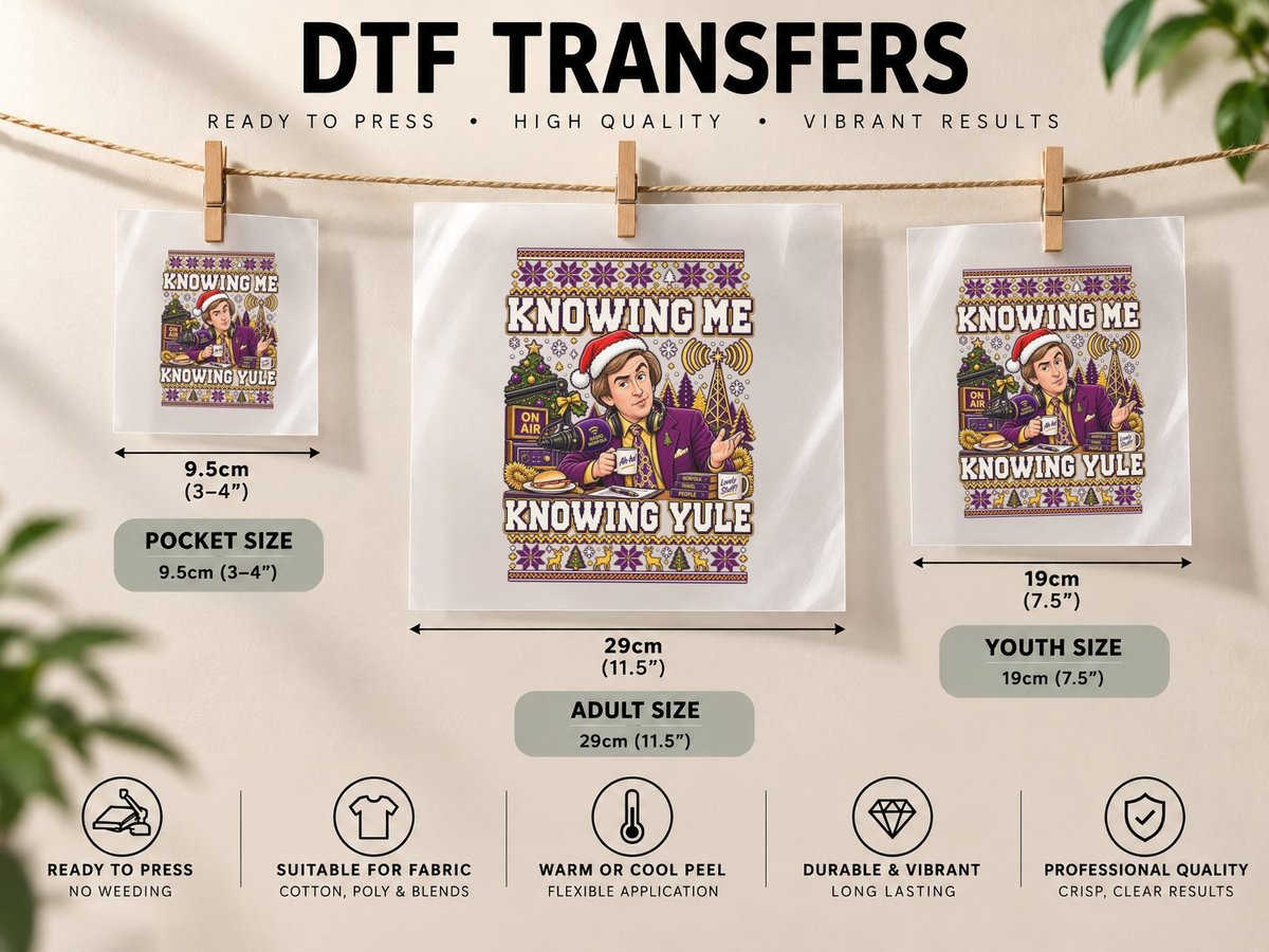 Alan Partridge Christmas British Comedy Retro Ugly Xmas DTF Transfer Iron On