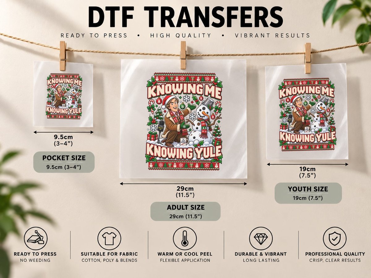 Alan Partridge Christmas Knowing Me Knowing Yule British DTF Transfer Iron On