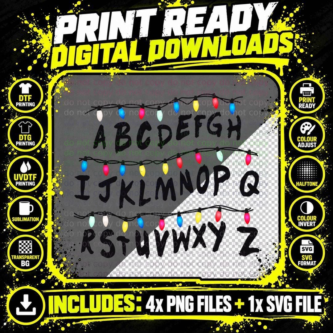 Alphabet Wall - Alphabet Halloween Costume Christmas Png SVG Digital Bundle