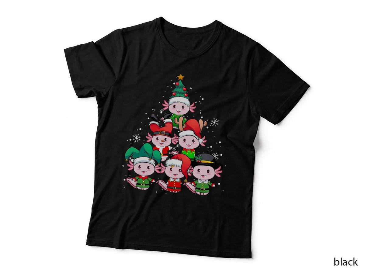 Axolotl Christmas Tree Merry Axolotlmas Xmas Women Kid T-Shirt
