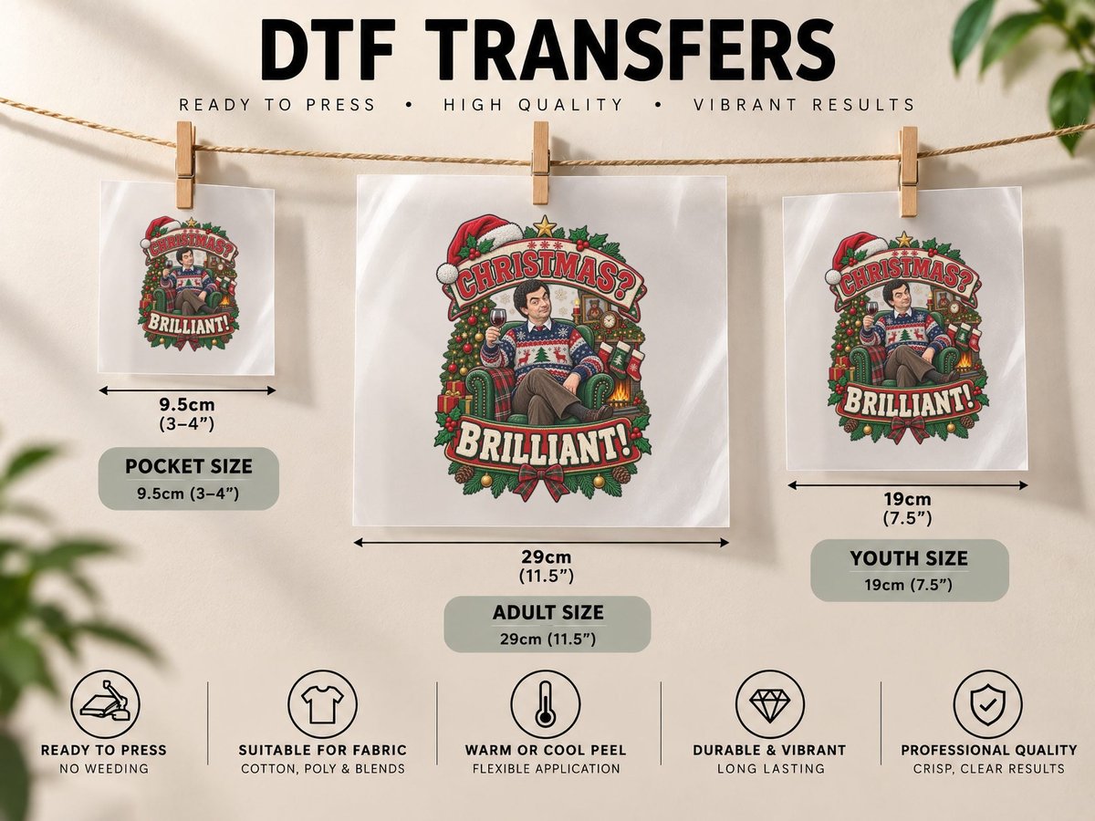 Basil Fawlty Christmas Fawlty Towers British Comedy DTF Transfer Iron On