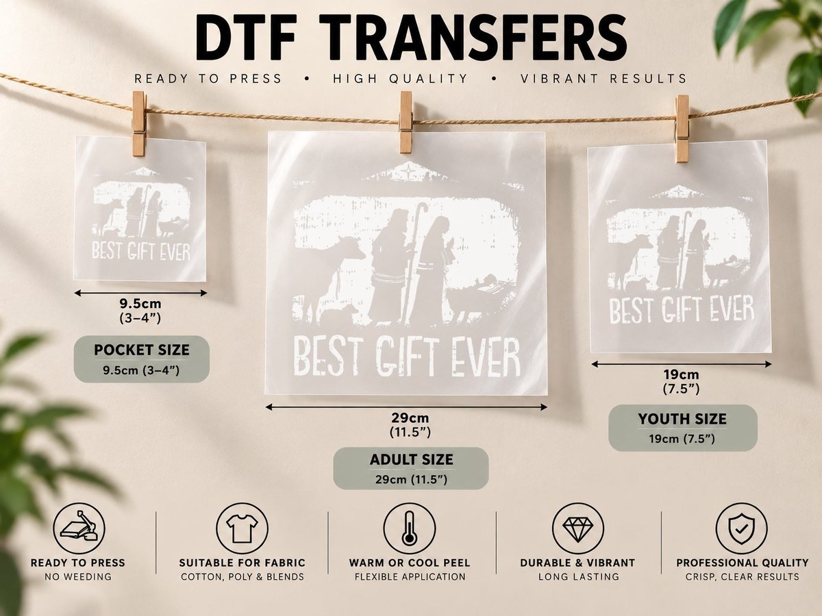 Best Ever Christmas Cool Jesus Nativity Scene Christian DTF Transfer Iron On