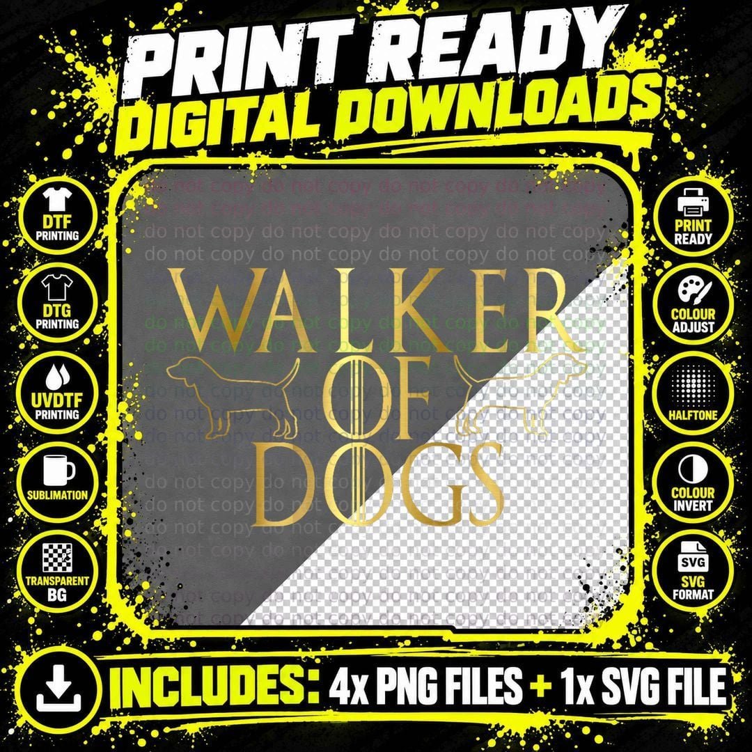 Best Fun Birthday Xmas Gift Professional Dog Walkers Png SVG Digital Bundle
