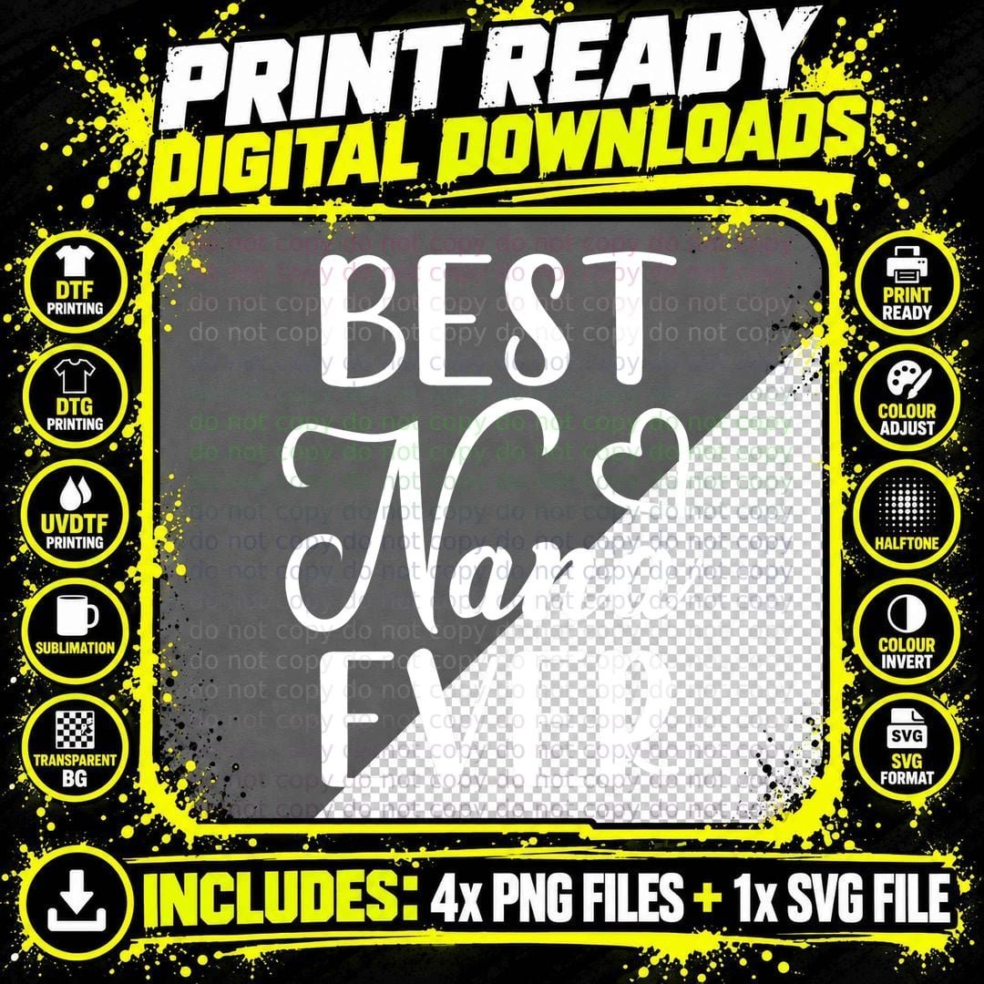 Best Nana Ever Women Grandma Christmas Mother's Day Png SVG Digital Bundle