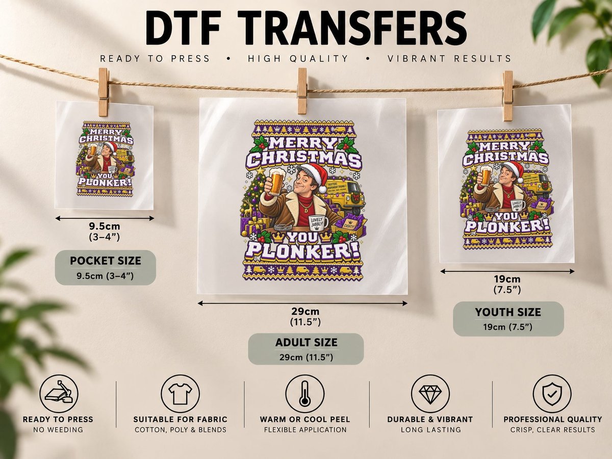British Market Trader Christmas Funny Plonker Xmas Holiday DTF Transfer Iron On