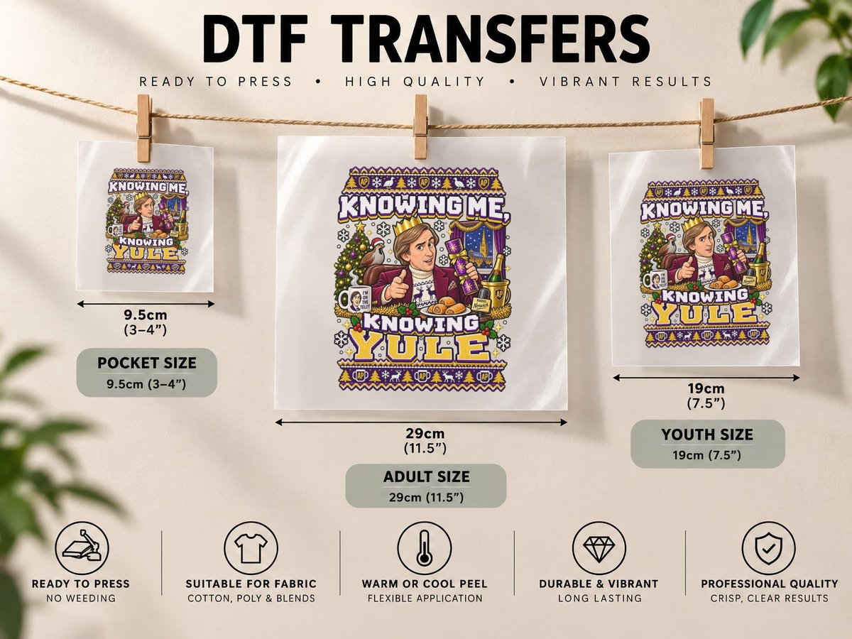 British TV Host Christmas Funny Norwich Comedy Xmas DTF Transfer Iron On