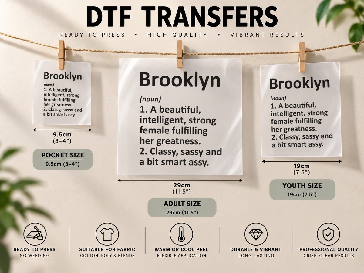 Brooklyn Definition Personalized Name Funny Christmas Gift DTF Transfer Iron On
