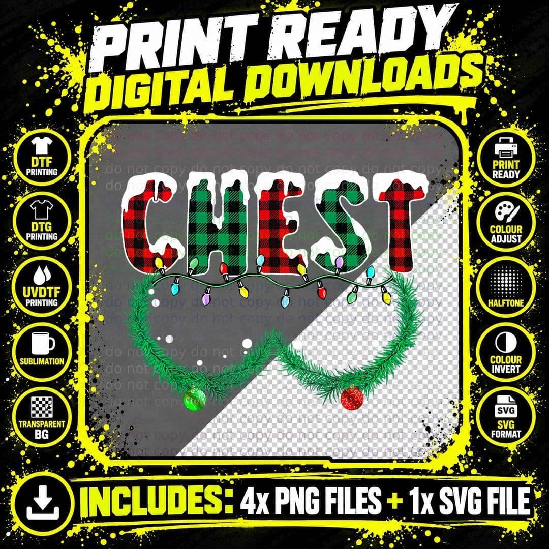 Chest Nuts Funny Christmas Matching Couple Chestnuts Png SVG Digital Bundle