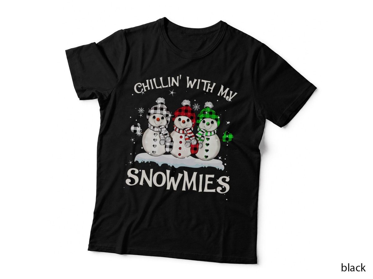 Chillin with My Snowmies Family Pajamas Snowman Christmas T-Shirt
