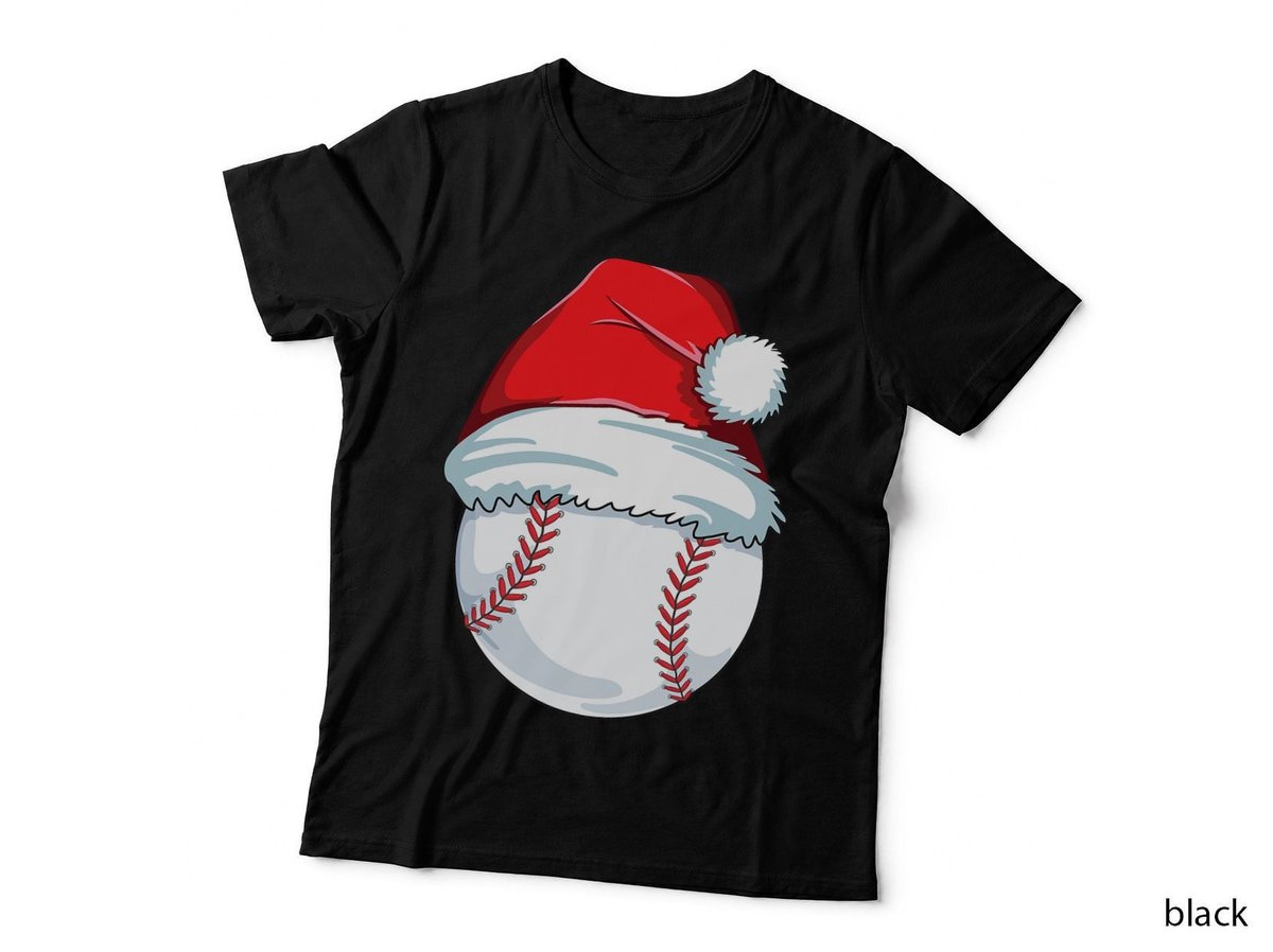 Christmas Baseball T-Shirt for Kids Men Ball Santa Pajama T-Shirt