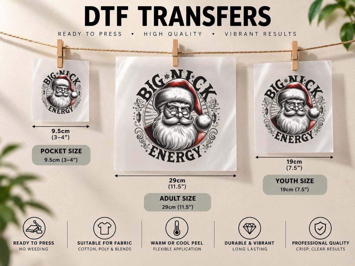 Christmas Big Nick Energy, Cozy Winter DTF Transfer Iron On