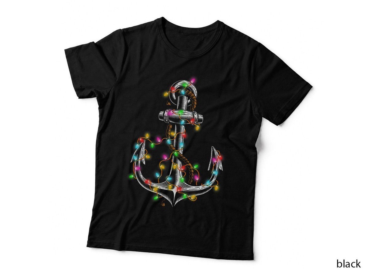 Christmas Lights Boating Sailing Cruise Boat Gifts, Winter Holiday T-Shirt