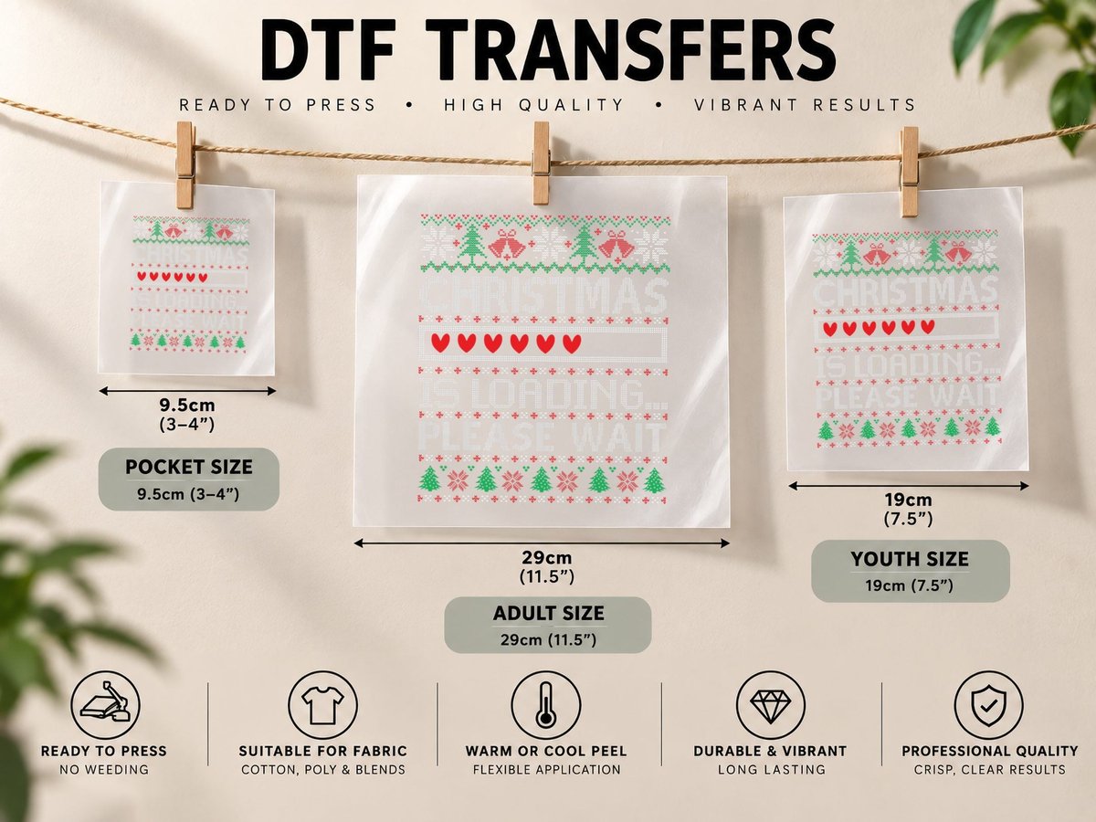Christmas Pajama Vintage Funny Xmas Matching Family Design DTF Transfer Iron On