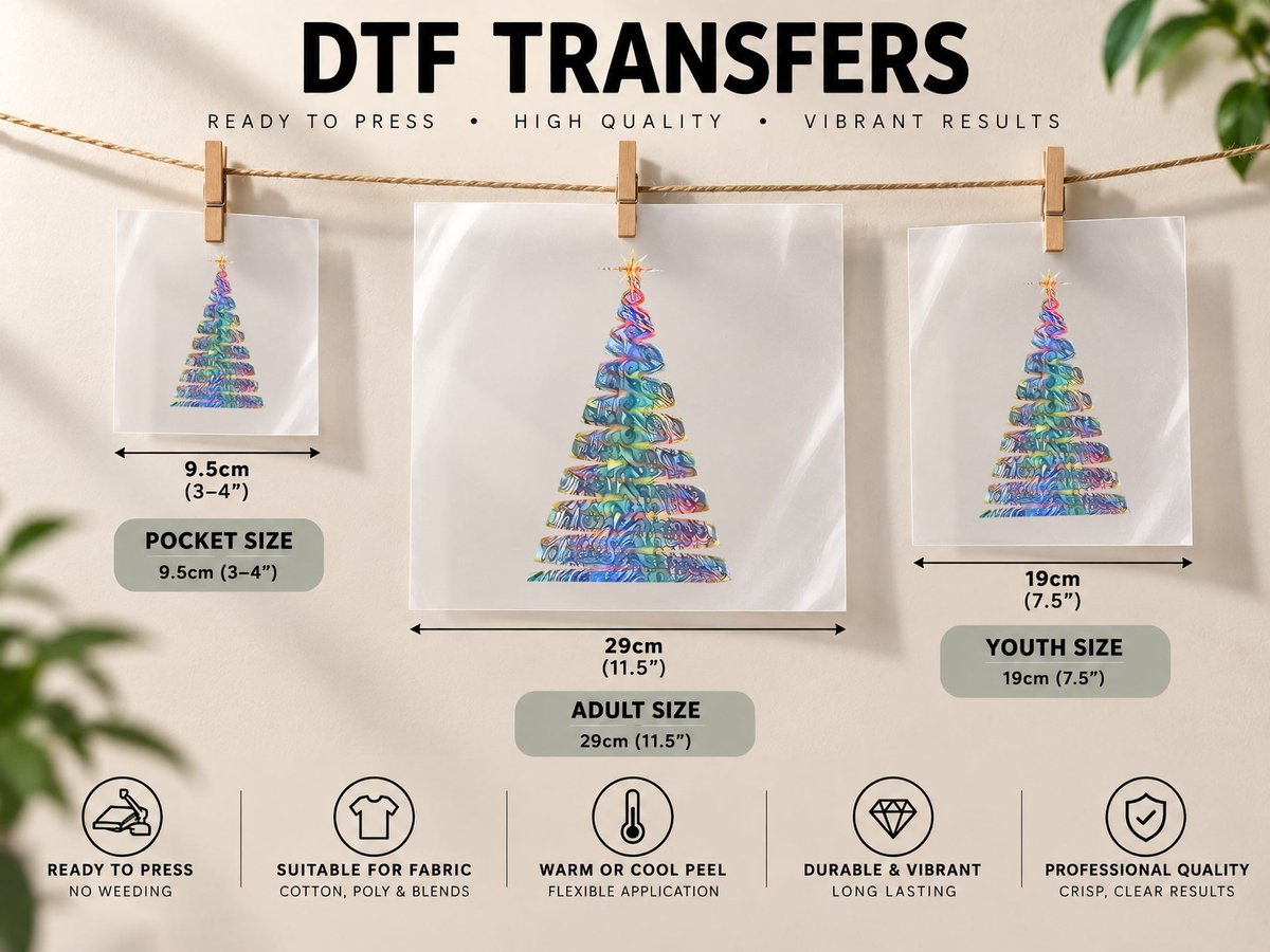 Christmas Rainbow Ribbon Ally Tree XMAS DTF Transfer Iron On