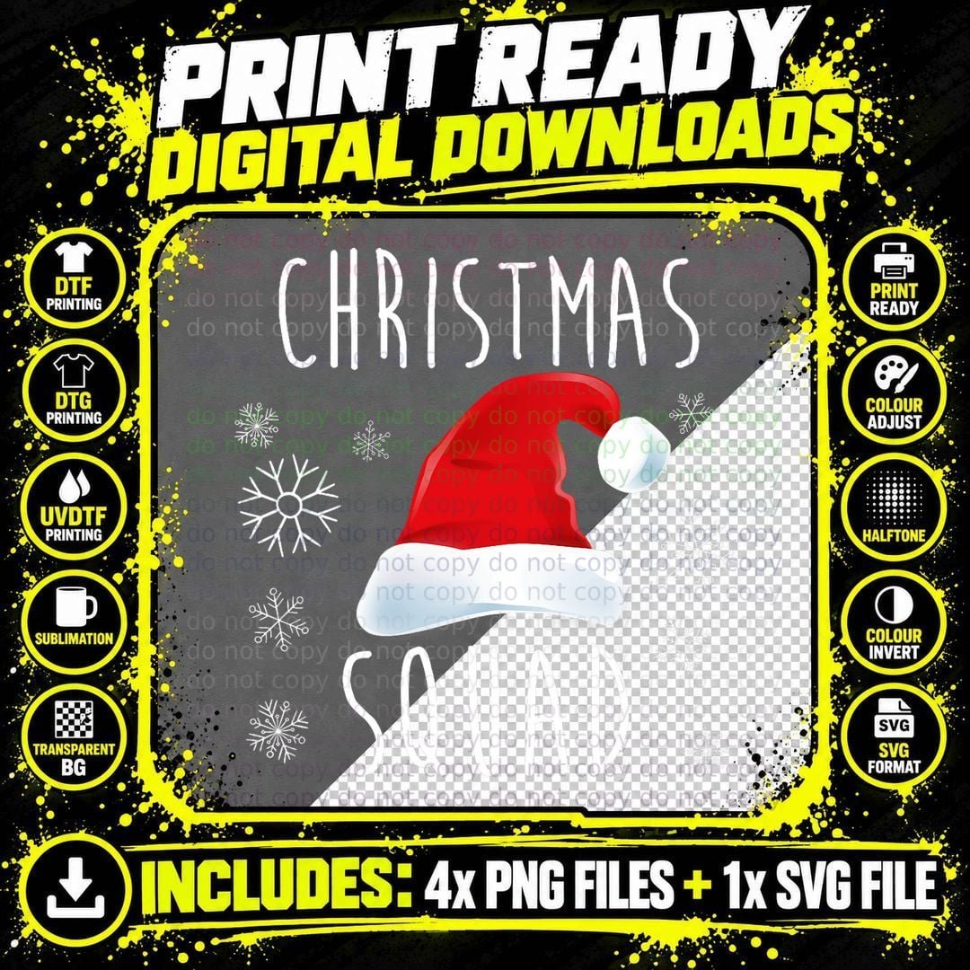 Christmas Squad Cute Family Matching Gift Men Women Boy Png SVG Digital Bundle