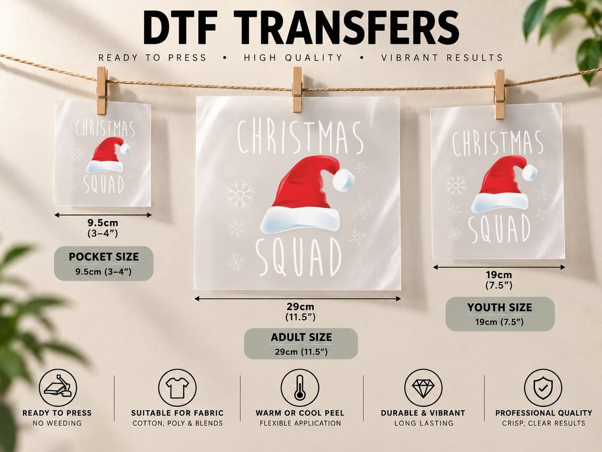 Christmas Squad Cute Family Matching Gift Men Women Boy DTF Transfer Iron On