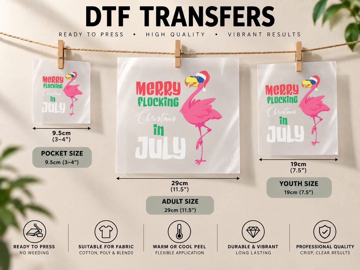 Christmas Summer Theme Character, Merry Plucking Christmas DTF Transfer Iron On