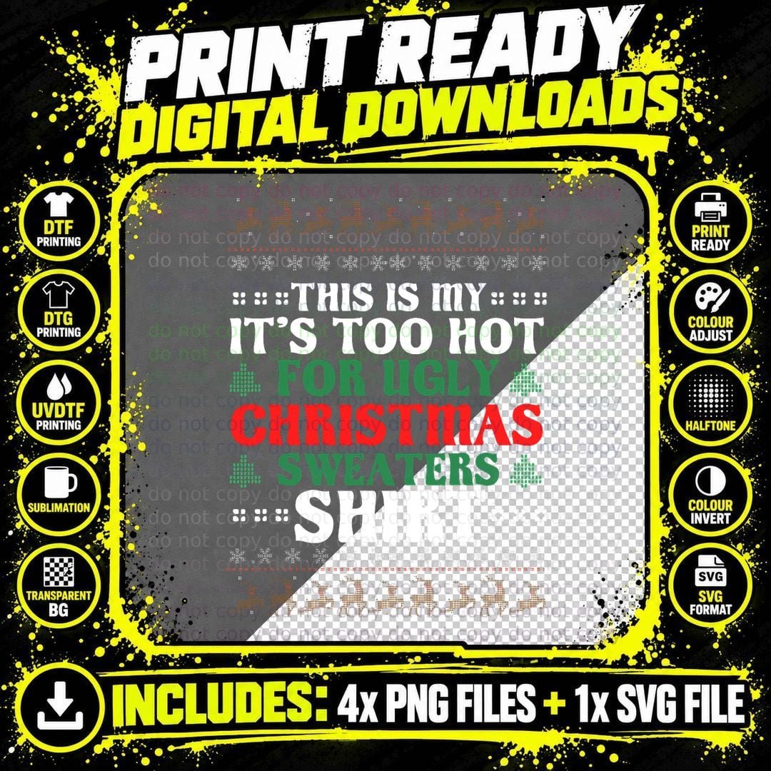 Christmas Sweater Text Design T-Shirt Png SVG Digital Bundle